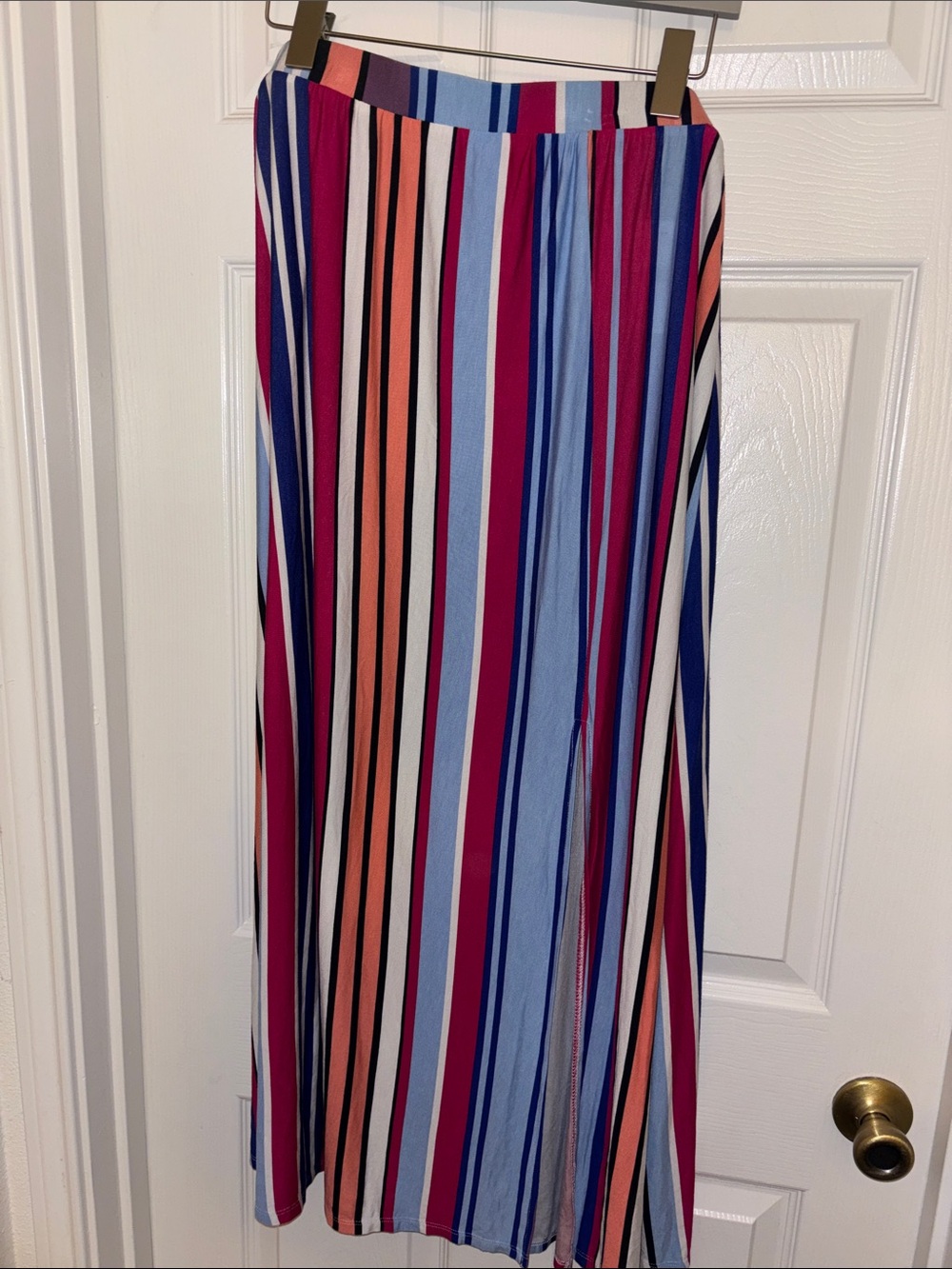 Lane Bryant Striped Maxi Skirt in Blue, Pink, Coral & Navy